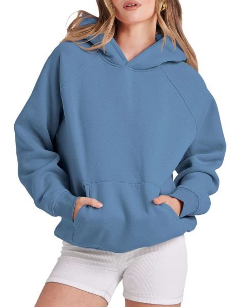 Women Hoodies Fleece Oversized Sweatshirt Drop Shoulder Long Sleeve Athletic Workout Pullover Y2K Clothes