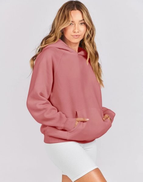 Women Hoodies Fleece Oversized Sweatshirt Drop Shoulder Long Sleeve Athletic Workout Pullover Y2K Clothes