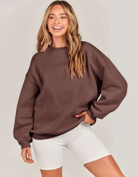 Oversized Sweatshirt for Women Fleece Long Sleeve Crewneck Casual Pullover Top Fall 2023 Trendy Clothes