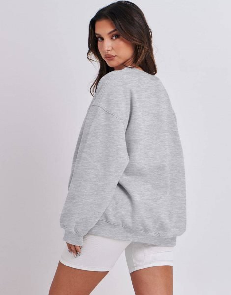 Oversized Sweatshirt for Women Fleece Long Sleeve Crewneck Casual Pullover Top Fall 2023 Trendy Clothes