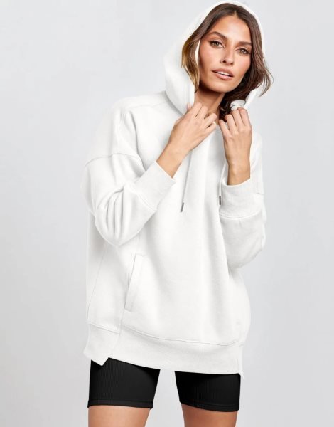 Women's Oversized Hoodies Fleece Casual Drop Shoulder Athletic Sweatshirts Long Sleeve Pullover 2023 Fall Tops
