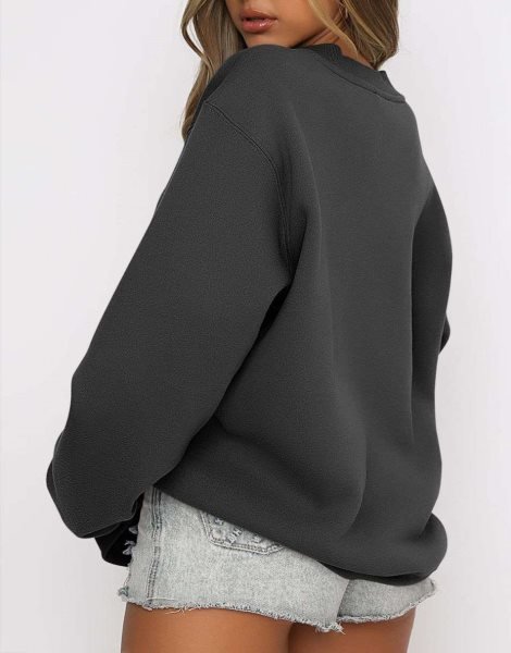 Women's Long Sleeve Sweatshirt Casual Crewneck Loose Fit Pullover Hoodie Fleece Fall Tops