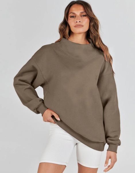 Womens Oversized Sweatshirts Turtleneck Pullover Long Sleeve Hoodies Tops Fall Outfits 2023 Clothes