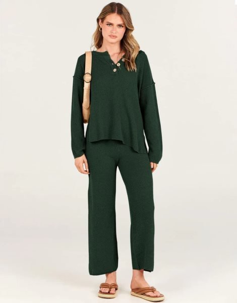 Women 2 Piece Outfits Oversized Knit Loungewear Loose Slouchy Sweater Set 2023 Fall Trendy Matching Lounge Sets