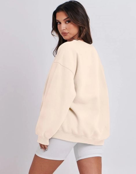 Oversized Sweatshirt for Women Fleece Long Sleeve Crewneck Casual Pullover Top Fall 2023 Trendy Clothes