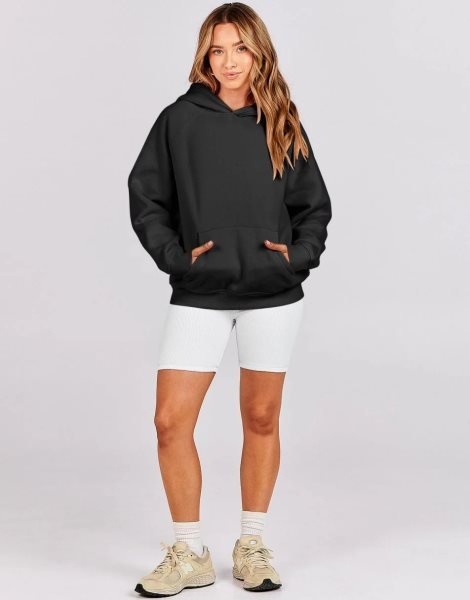 Women Hoodies Fleece Oversized Sweatshirt Drop Shoulder Long Sleeve Athletic Workout Pullover Y2K Clothes
