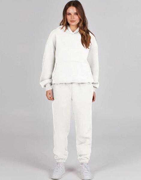 Women 2 Piece Outfits Hoodie Sweatshirt Tracksuit & Oversized Jogger Sweatpants Y2K Sweatsuit Set