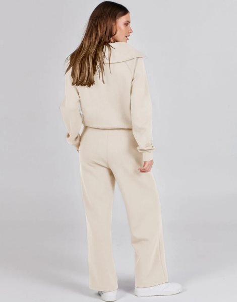 Women 2 Piece Outfits Sweatsuit Set 2023 Fall Oversized Half Zip Sweatshirt Wide Leg Sweatpant Lounge Set Tracksuit