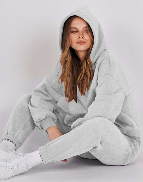 Women 2 Piece Outfits Hoodie Sweatshirt Tracksuit & Oversized Jogger Sweatpants Y2K Sweatsuit Set