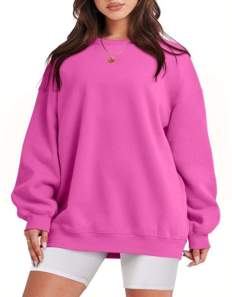 Oversized Sweatshirt for Women Fleece Long Sleeve Crewneck Casual Pullover Top Fall 2023 Trendy Clothes