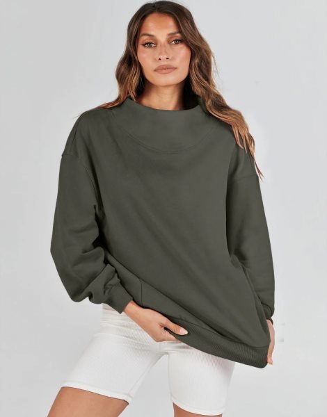 Womens Oversized Sweatshirts Turtleneck Pullover Long Sleeve Hoodies Tops Fall Outfits 2023 Clothes