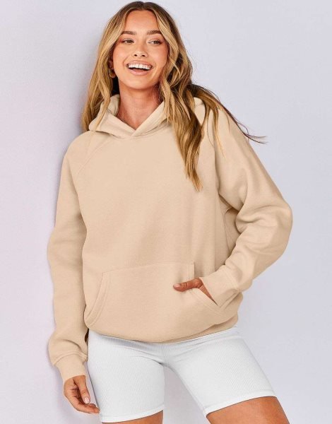Women Hoodies Fleece Oversized Sweatshirt Drop Shoulder Long Sleeve Athletic Workout Pullover Y2K Clothes