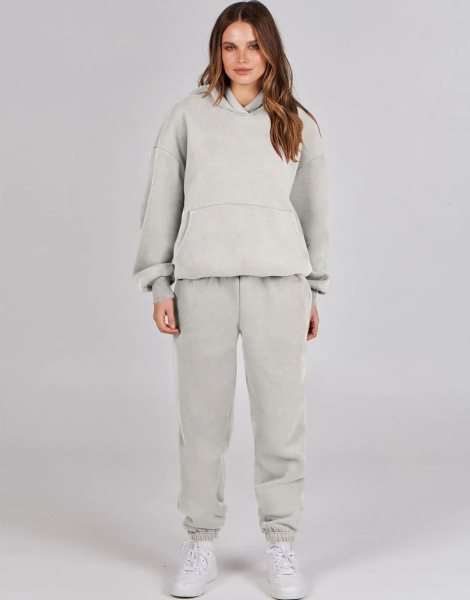 Women 2 Piece Outfits Hoodie Sweatshirt Tracksuit & Oversized Jogger Sweatpants Y2K Sweatsuit Set