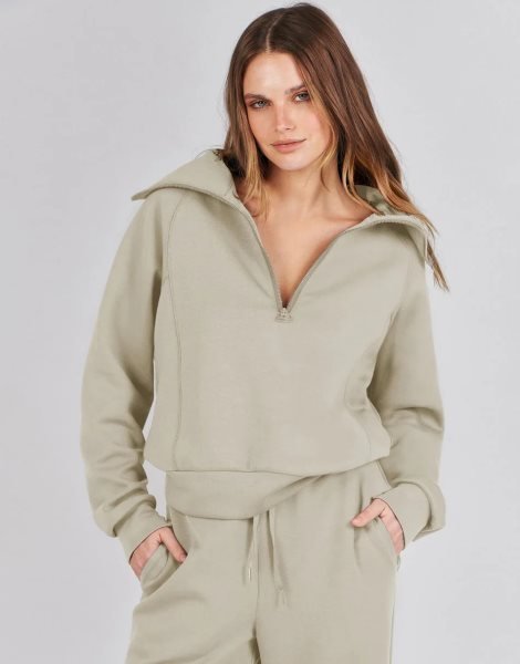 Women 2 Piece Outfits Sweatsuit Set 2023 Fall Oversized Half Zip Sweatshirt Wide Leg Sweatpant Lounge Set Tracksuit