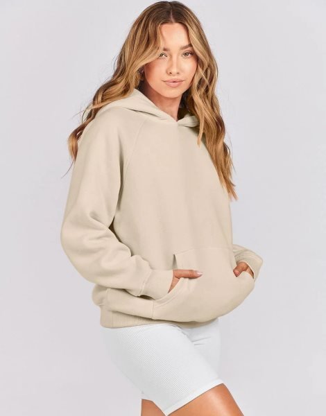 Women Hoodies Fleece Oversized Sweatshirt Drop Shoulder Long Sleeve Athletic Workout Pullover Y2K Clothes