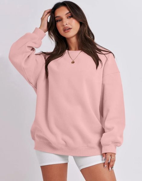 Oversized Sweatshirt for Women Fleece Long Sleeve Crewneck Casual Pullover Top Fall 2023 Trendy Clothes