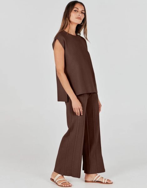 Two Piece Outfits for Women Summer Sweater Sets Knit Pullover Tops Elastic Waisted Pants Lounge Sets Tracksuit