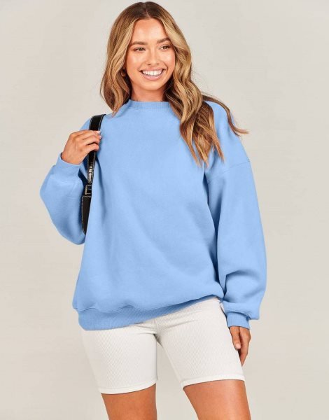 Oversized Sweatshirt for Women Fleece Long Sleeve Crewneck Casual Pullover Top Fall 2023 Trendy Clothes