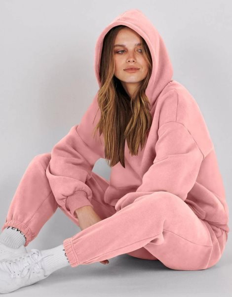 Women 2 Piece Outfits Hoodie Sweatshirt Tracksuit & Oversized Jogger Sweatpants Y2K Sweatsuit Set