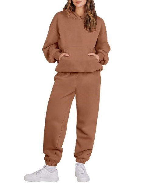 Women 2 Piece Outfits Hoodie Sweatshirt Tracksuit & Oversized Jogger Sweatpants Y2K Sweatsuit Set