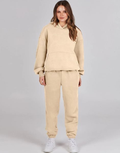Women 2 Piece Outfits Hoodie Sweatshirt Tracksuit & Oversized Jogger Sweatpants Y2K Sweatsuit Set