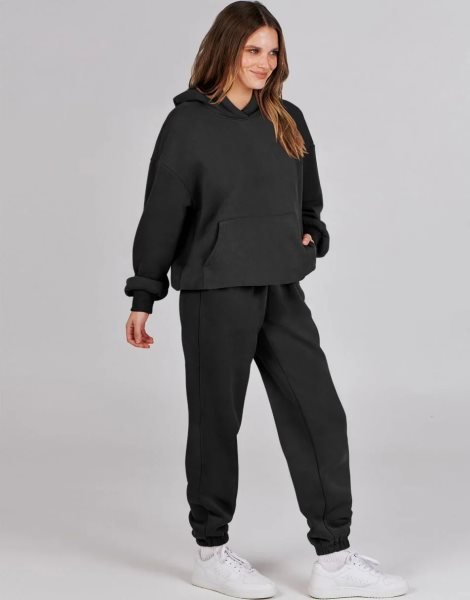 Women 2 Piece Outfits Hoodie Sweatshirt Tracksuit & Oversized Jogger Sweatpants Y2K Sweatsuit Set