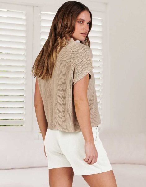 Women's Two Piece Outfits Sweater Short Sets Knit Pullover Tops and Shorts Lounge Set Tracksuit