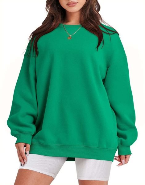 Oversized Sweatshirt for Women Fleece Long Sleeve Crewneck Casual Pullover Top Fall 2023 Trendy Clothes
