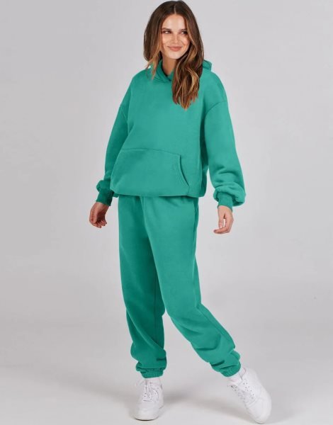 Women 2 Piece Outfits Hoodie Sweatshirt Tracksuit & Oversized Jogger Sweatpants Y2K Sweatsuit Set