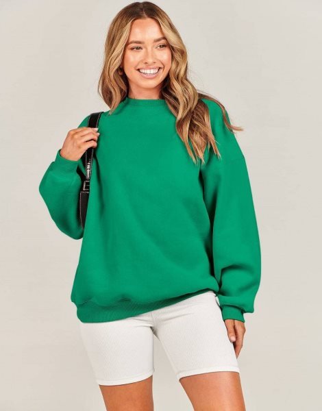 Oversized Sweatshirt for Women Fleece Long Sleeve Crewneck Casual Pullover Top Fall 2023 Trendy Clothes