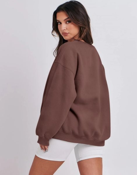 Oversized Sweatshirt for Women Fleece Long Sleeve Crewneck Casual Pullover Top Fall 2023 Trendy Clothes