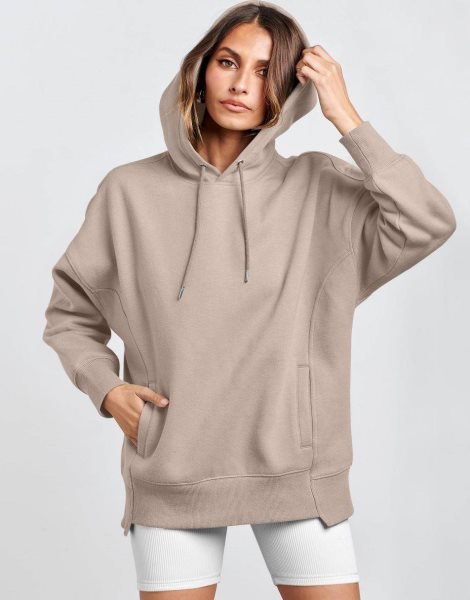 Women's Oversized Hoodies Fleece Casual Drop Shoulder Athletic Sweatshirts Long Sleeve Pullover 2023 Fall Tops