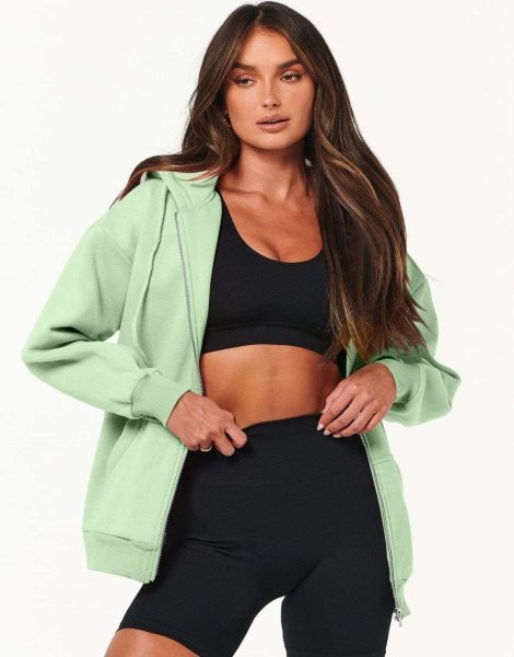 Women's Oversized Zip Up Hoodies Sweatshirts Y2K Clothes Teen Girl Fall Casual Drawstring Jackets with Pockets