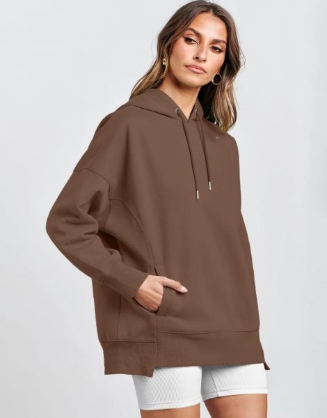 Women's Oversized Hoodies Fleece Casual Drop Shoulder Athletic Sweatshirts Long Sleeve Pullover 2023 Fall Tops