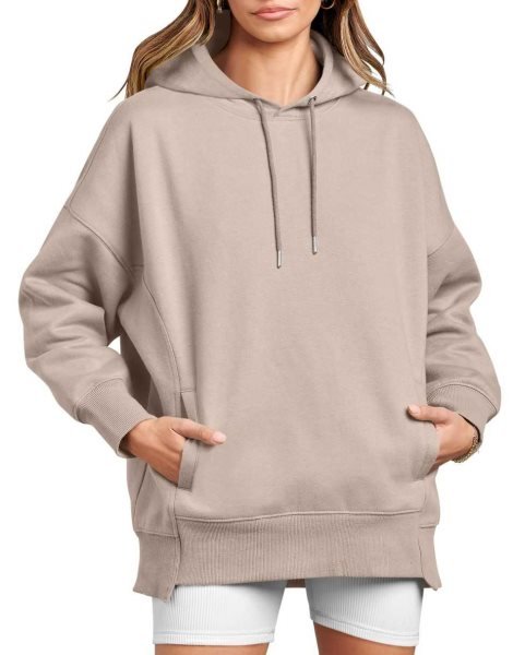 Women's Oversized Hoodies Fleece Casual Drop Shoulder Athletic Sweatshirts Long Sleeve Pullover 2023 Fall Tops
