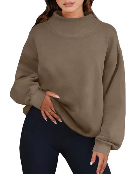 Womens Oversized Sweatshirts Turtleneck Pullover Long Sleeve Hoodies Tops Fall Outfits 2023 Clothes