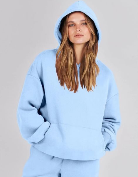 Women 2 Piece Outfits Hoodie Sweatshirt Tracksuit & Oversized Jogger Sweatpants Y2K Sweatsuit Set