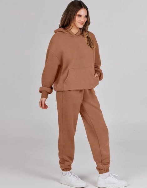 Women 2 Piece Outfits Hoodie Sweatshirt Tracksuit & Oversized Jogger Sweatpants Y2K Sweatsuit Set