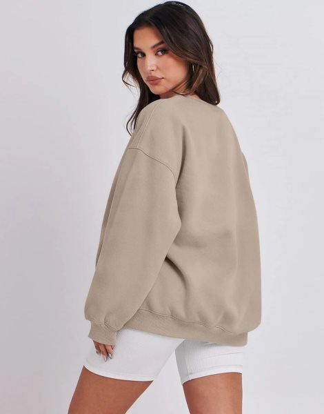 Oversized Sweatshirt for Women Fleece Long Sleeve Crewneck Casual Pullover Top Fall 2023 Trendy Clothes