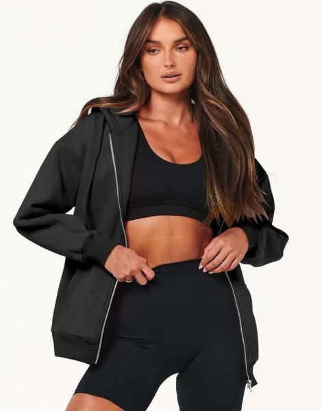 Women's Oversized Zip Up Hoodies Sweatshirts Y2K Clothes Teen Girl Fall Casual Drawstring Jackets with Pockets