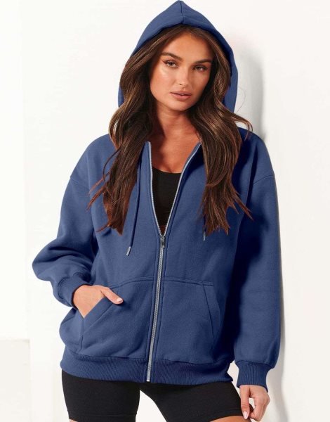 Women's Oversized Zip Up Hoodies Sweatshirts Y2K Clothes Teen Girl Fall Casual Drawstring Jackets with Pockets