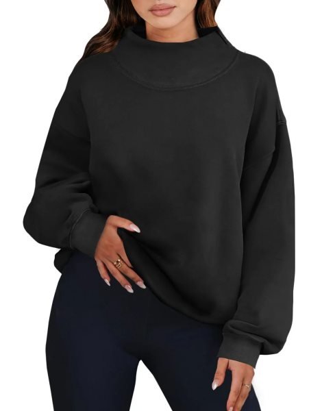 Womens Oversized Sweatshirts Turtleneck Pullover Long Sleeve Hoodies Tops Fall Outfits 2023 Clothes