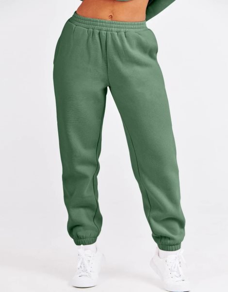 Women's Two Piece Outfits Long Sleeve Crewneck Sweatsuit with Jogger Pants Lounge Sets with Pockets