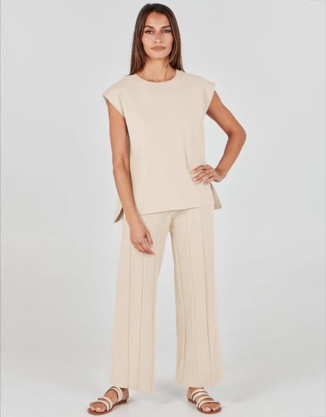 Two Piece Outfits for Women Summer Sweater Sets Knit Pullover Tops Elastic Waisted Pants Lounge Sets Tracksuit