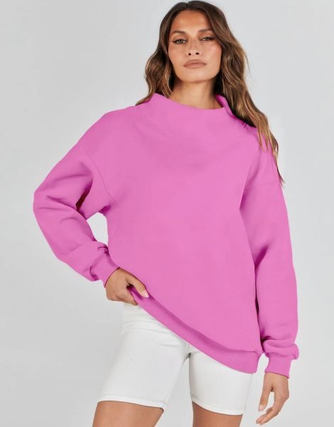 Womens Oversized Sweatshirts Turtleneck Pullover Long Sleeve Hoodies Tops Fall Outfits 2023 Clothes