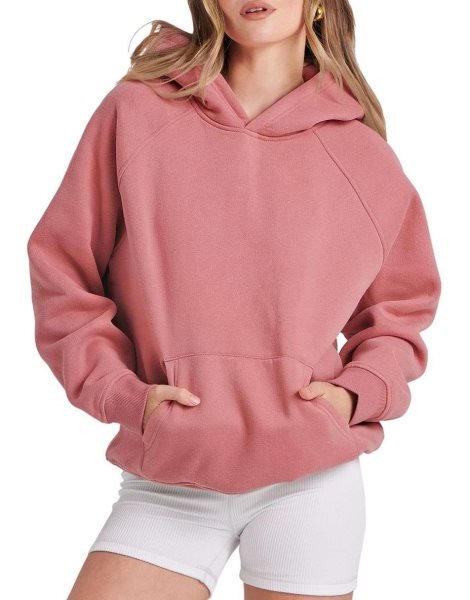Women Hoodies Fleece Oversized Sweatshirt Drop Shoulder Long Sleeve Athletic Workout Pullover Y2K Clothes