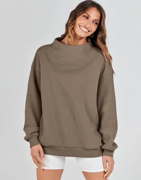 Womens Oversized Sweatshirts Turtleneck Pullover Long Sleeve Hoodies Tops Fall Outfits 2023 Clothes