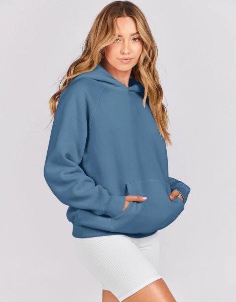 Women Hoodies Fleece Oversized Sweatshirt Drop Shoulder Long Sleeve Athletic Workout Pullover Y2K Clothes