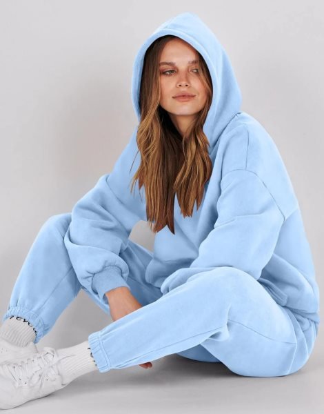 Women 2 Piece Outfits Hoodie Sweatshirt Tracksuit & Oversized Jogger Sweatpants Y2K Sweatsuit Set