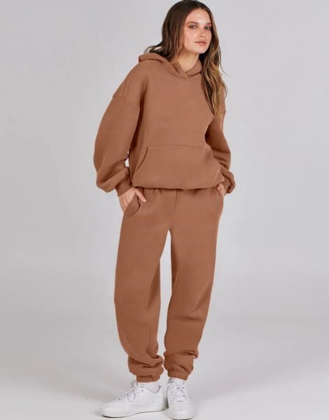 Women 2 Piece Outfits Hoodie Sweatshirt Tracksuit & Oversized Jogger Sweatpants Y2K Sweatsuit Set